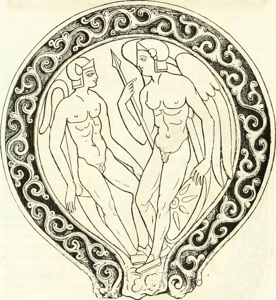 An illustration from Etruscan Roman remains in popular tradition, 1892, leaf 66
