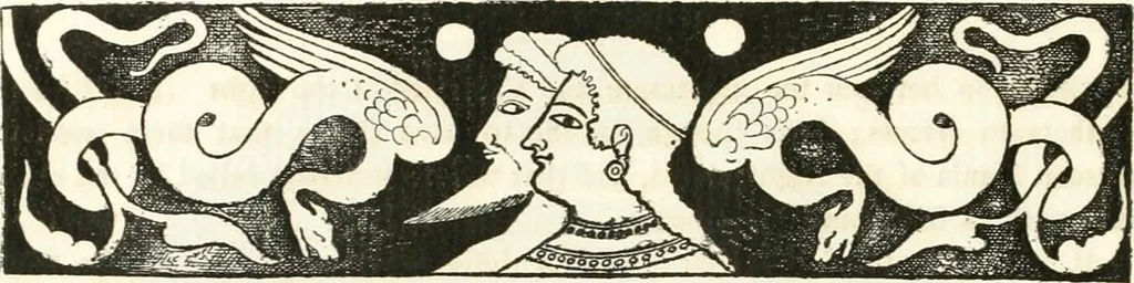 An illustration from Etruscan Roman remains in popular tradition, 1892, leaf 70