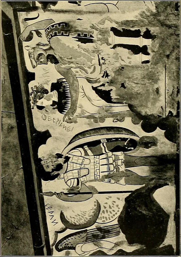 An illustration from Etruscan tomb paintings, Their subjects and significance, 1922, leaf 101