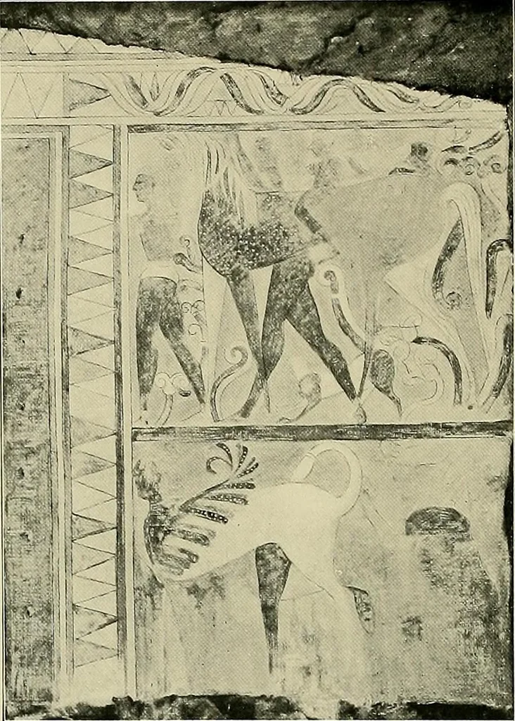 An illustration from Etruscan tomb paintings, Their subjects and significance, 1922, leaf 24