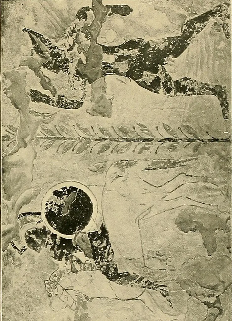 An illustration from Etruscan tomb paintings, Their subjects and significance, 1922, leaf 33