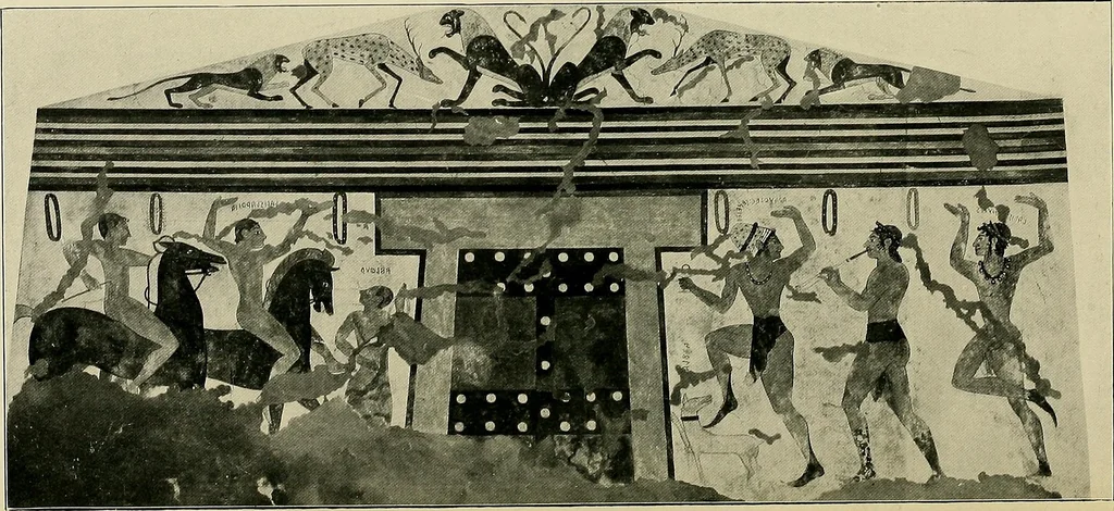 An illustration from Etruscan tomb paintings, Their subjects and significance, 1922, leaf 38