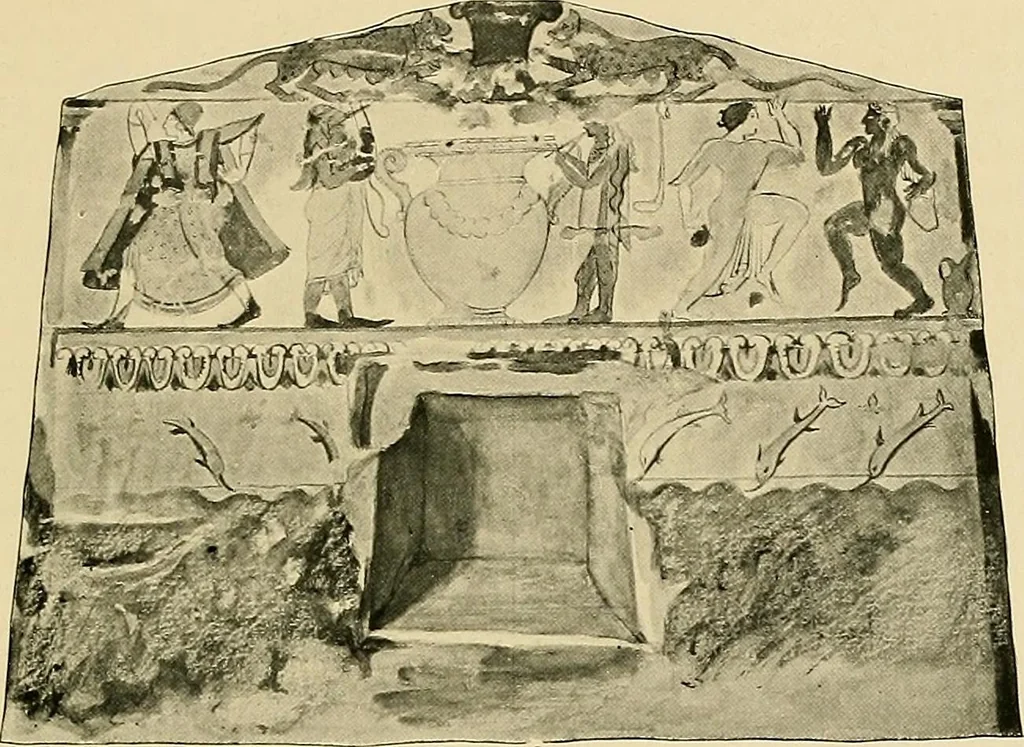 An illustration from Etruscan tomb paintings, Their subjects and significance, 1922, leaf 49