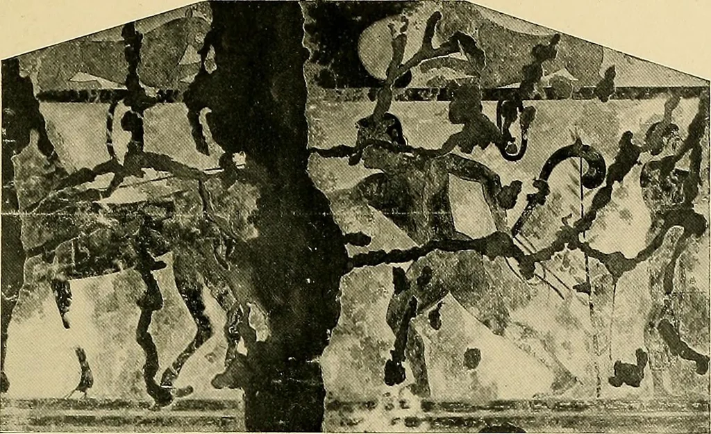 An illustration from Etruscan tomb paintings, Their subjects and significance, 1922, leaf 57