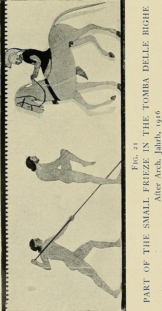 An illustration from Etruscan tomb paintings, Their subjects and significance, 1922, leaf 62