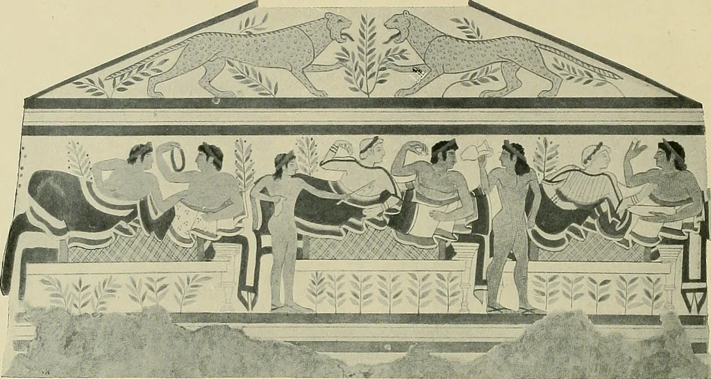 An illustration from Etruscan tomb paintings, Their subjects and significance, 1922, leaf 68