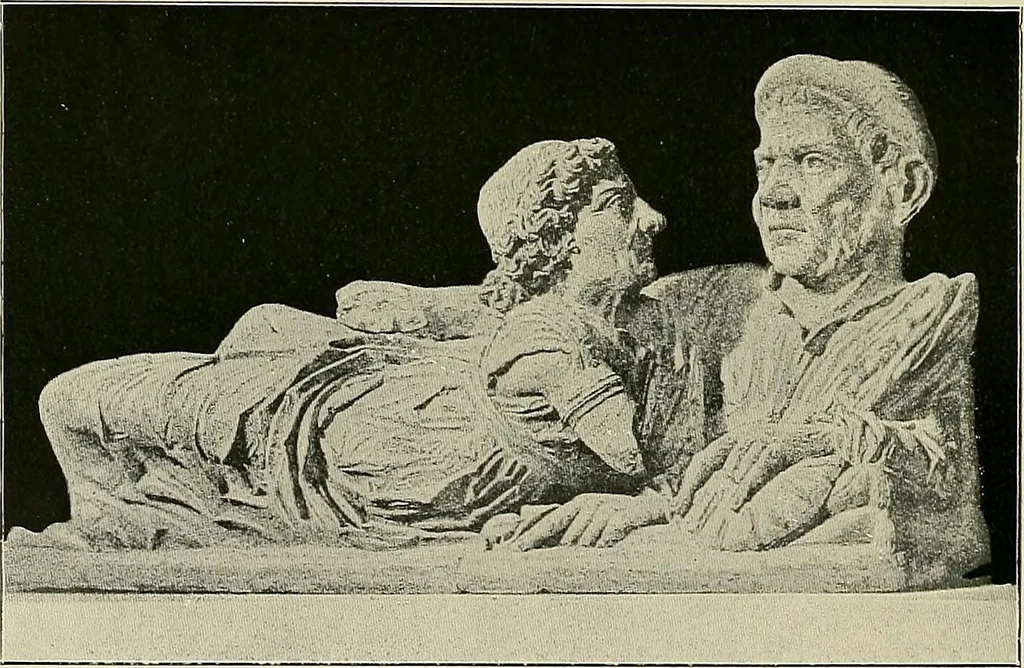An illustration from Etruscan tomb paintings, Their subjects and significance, 1922, leaf 68