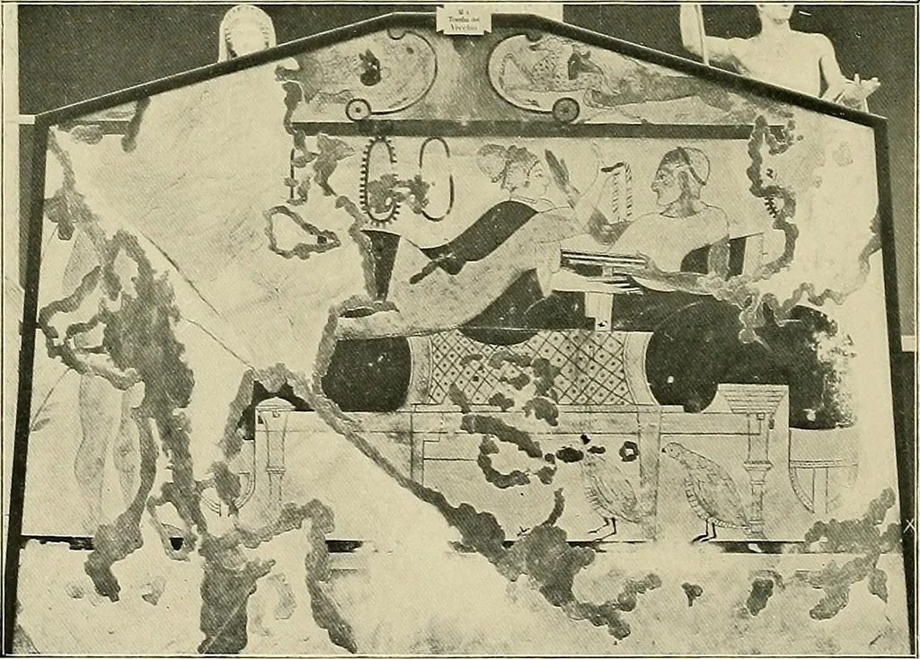 An illustration from Etruscan tomb paintings, Their subjects and significance, 1922, leaf 80