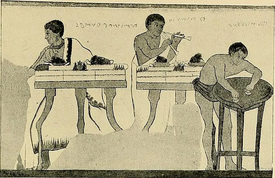 An illustration from Etruscan tomb paintings, Their subjects and significance, 1922, leaf 87