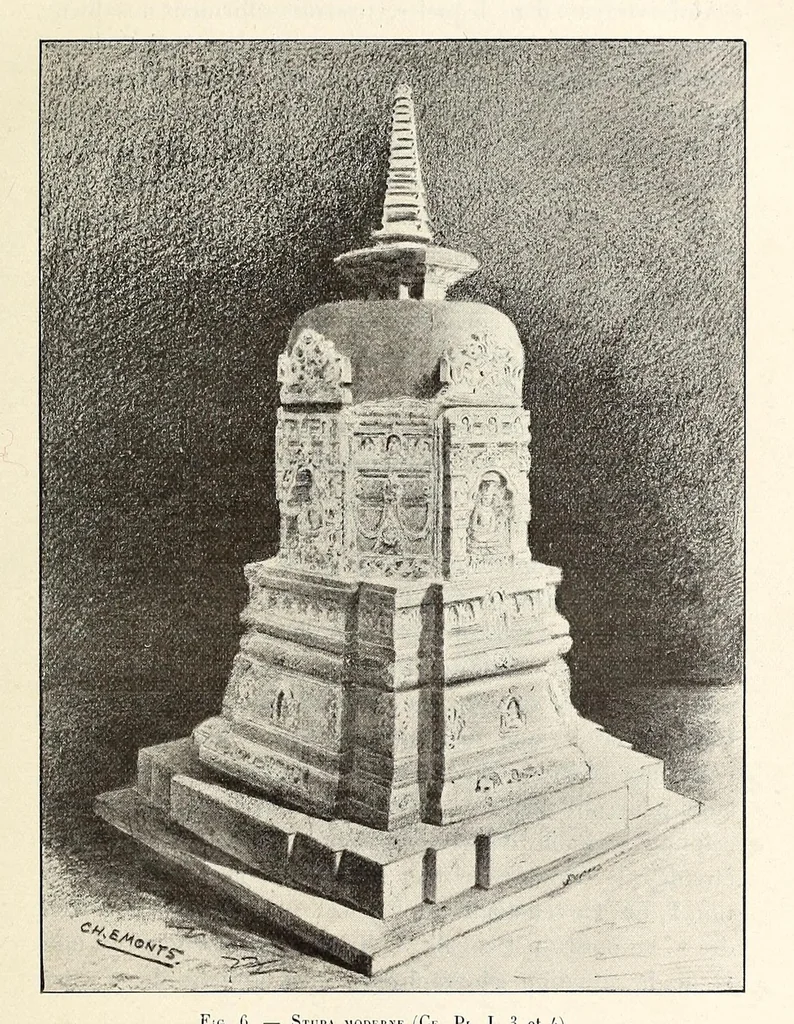 An illustration from Étude sur l'iconographie bouddhique de l'Inde, d'après des documents nouveaux, 1900, leaf 79