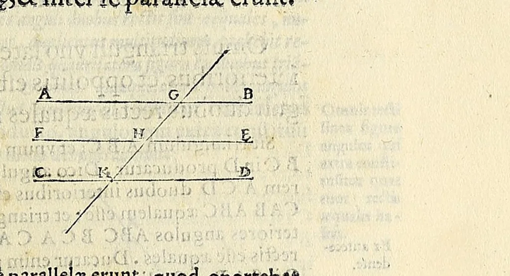An illustration from Euclidis elementorvm libri XV : unà cum scholijs antiquis, 1572, leaf 69