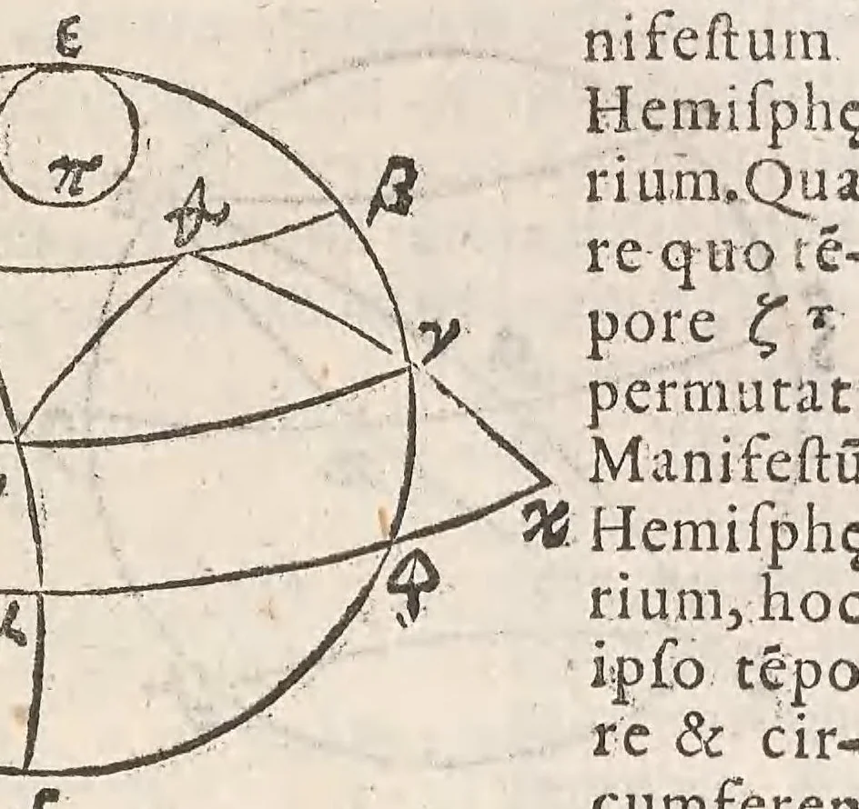 An illustration from Euclidis Phaenomena post Zamberti & Maurolyci editionem, 1591, leaf 109