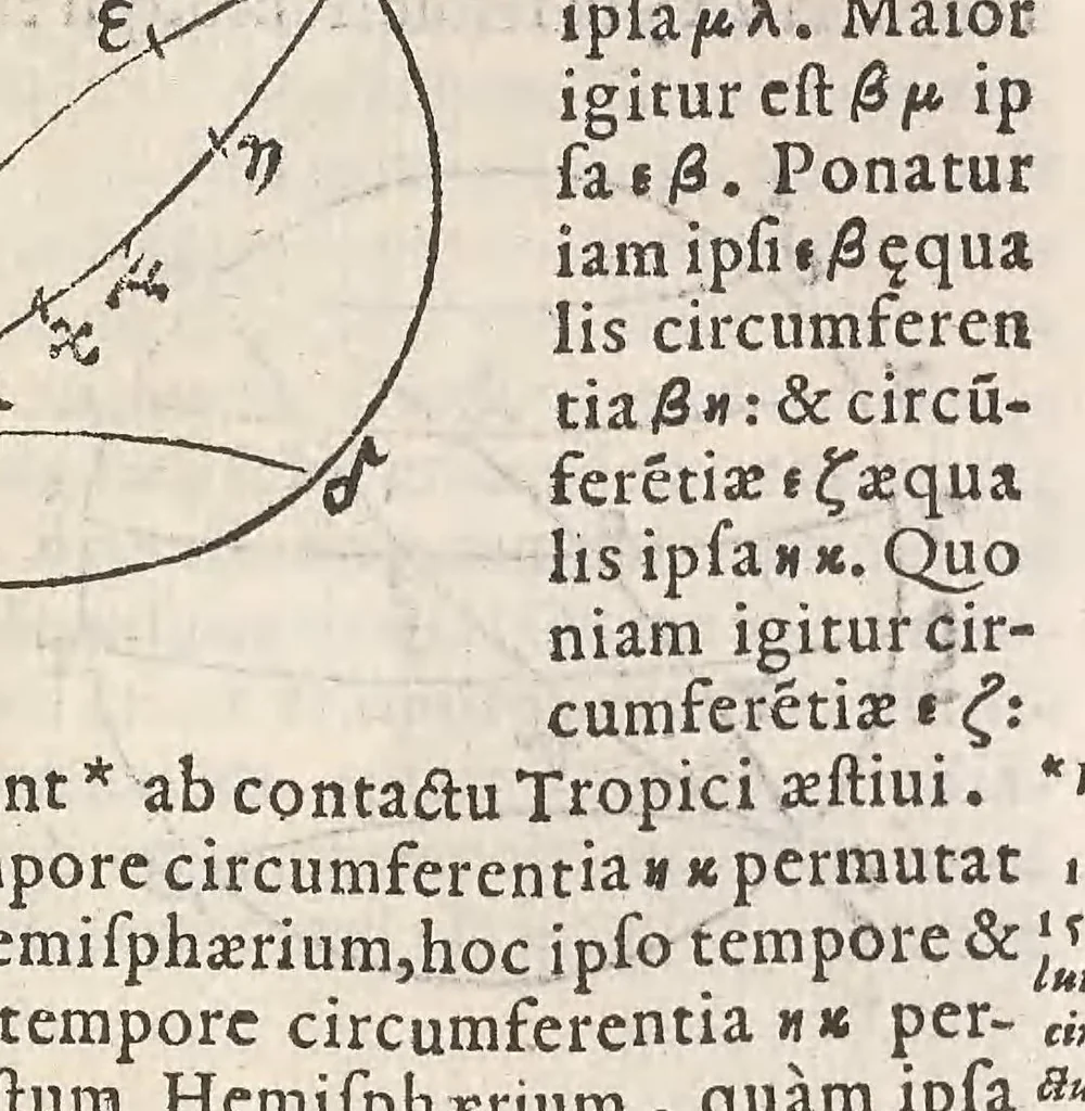 An illustration from Euclidis Phaenomena post Zamberti & Maurolyci editionem, 1591, leaf 113