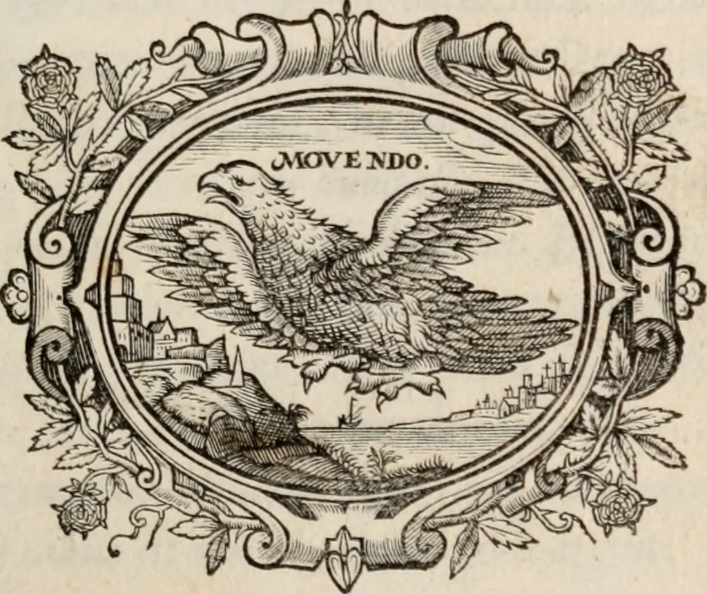 An illustration from Euphormionis Lusinini, sive, Jo. Barclaii, Satyricon, 1674, leaf 8