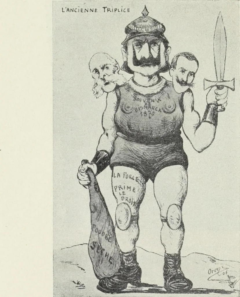 An illustration from Europas Fürsten im Sittenspiegel der Karikatur, mit 468 Textillustrationen und 72 farbigen Kunstblättern nach seltenen und amüsanten Karikaturen, aus allen Ländern und Zeitepochen, 1908, leaf 116