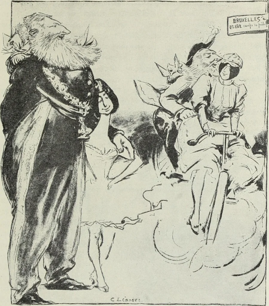An illustration from Europas Fürsten im Sittenspiegel der Karikatur, mit 468 Textillustrationen und 72 farbigen Kunstblättern nach seltenen und amüsanten Karikaturen, aus allen Ländern und Zeitepochen, 1908, leaf 117