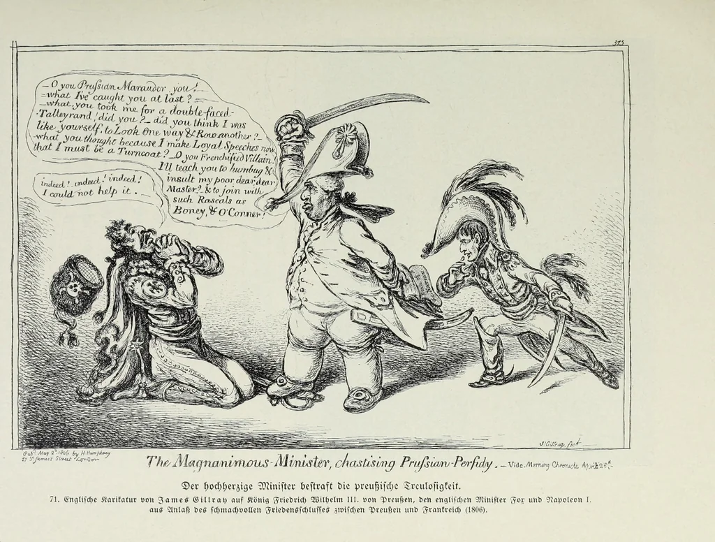An illustration from Europas Fürsten im Sittenspiegel der Karikatur, mit 468 Textillustrationen und 72 farbigen Kunstblättern nach seltenen und amüsanten Karikaturen, aus allen Ländern und Zeitepochen, 1908, leaf 119
