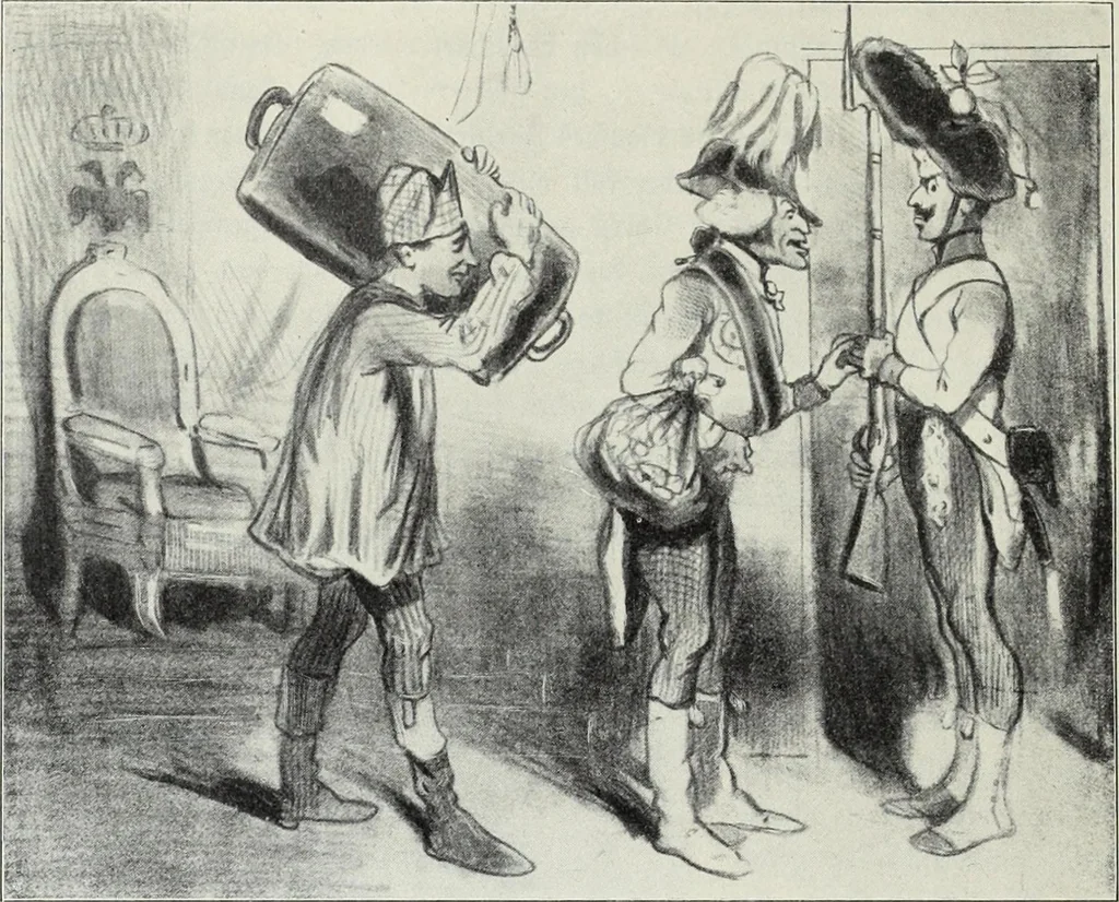 An illustration from Europas Fürsten im Sittenspiegel der Karikatur, mit 468 Textillustrationen und 72 farbigen Kunstblättern nach seltenen und amüsanten Karikaturen, aus allen Ländern und Zeitepochen, 1908, leaf 126