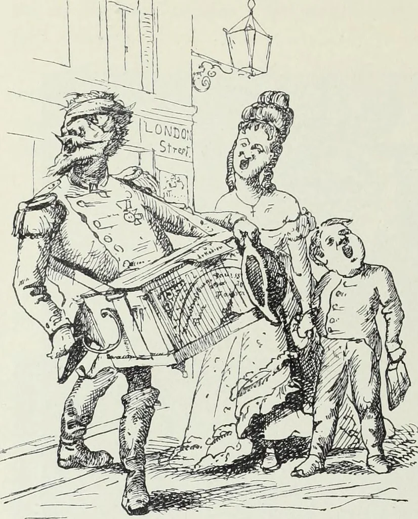 An illustration from Europas Fürsten im Sittenspiegel der Karikatur, mit 468 Textillustrationen und 72 farbigen Kunstblättern nach seltenen und amüsanten Karikaturen, aus allen Ländern und Zeitepochen, 1908, leaf 130