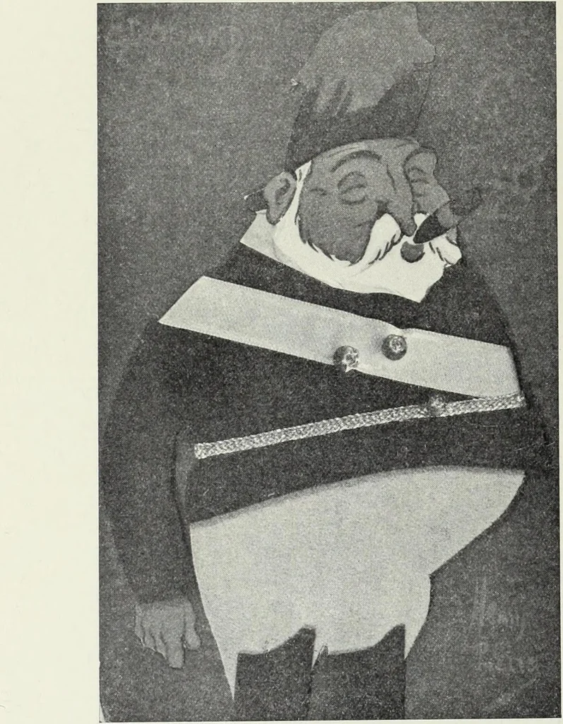 An illustration from Europas Fürsten im Sittenspiegel der Karikatur, mit 468 Textillustrationen und 72 farbigen Kunstblättern nach seltenen und amüsanten Karikaturen, aus allen Ländern und Zeitepochen, 1908, leaf 136