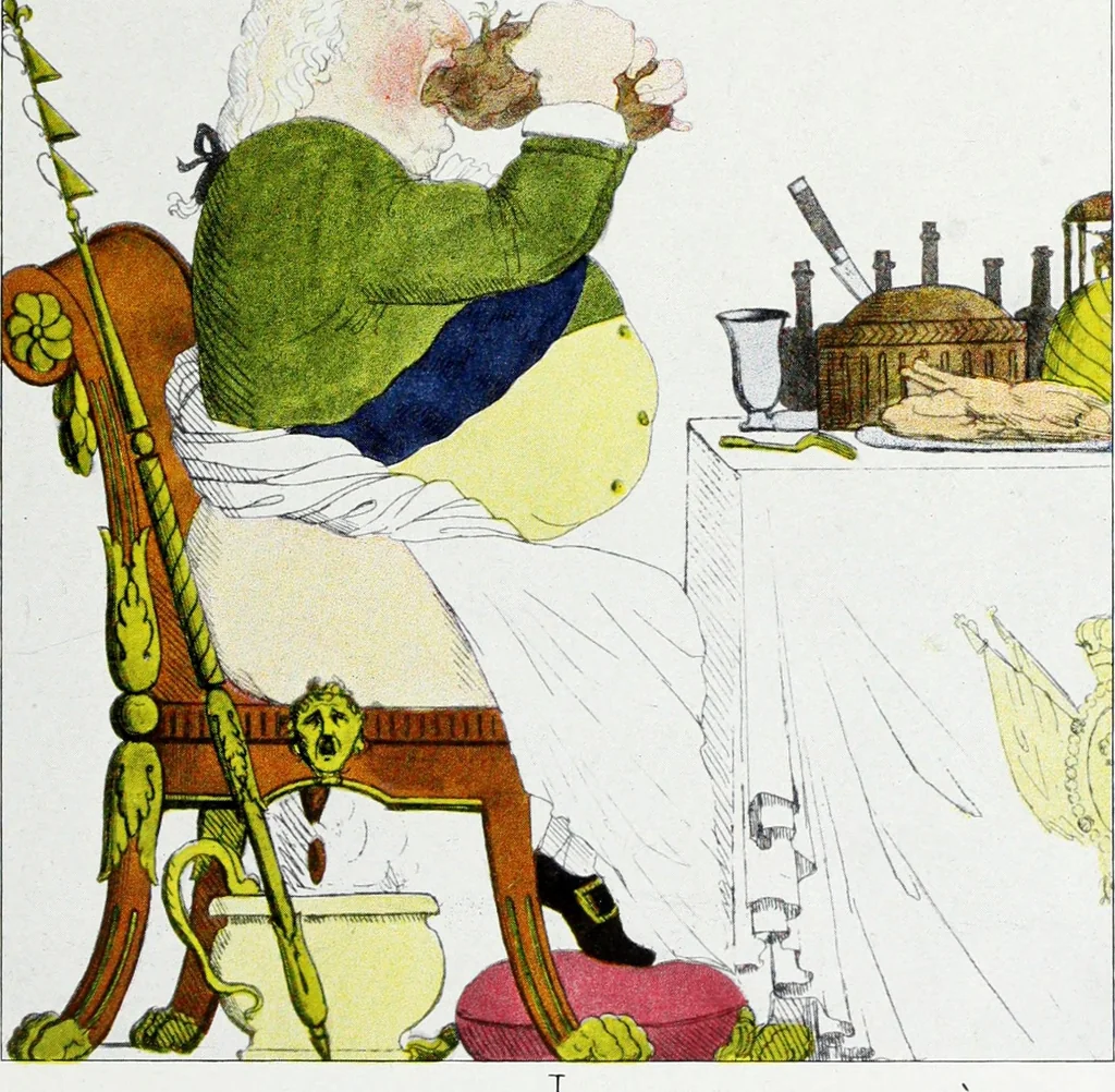 An illustration from Europas Fürsten im Sittenspiegel der Karikatur, mit 468 Textillustrationen und 72 farbigen Kunstblättern nach seltenen und amüsanten Karikaturen, aus allen Ländern und Zeitepochen, 1908, leaf 139