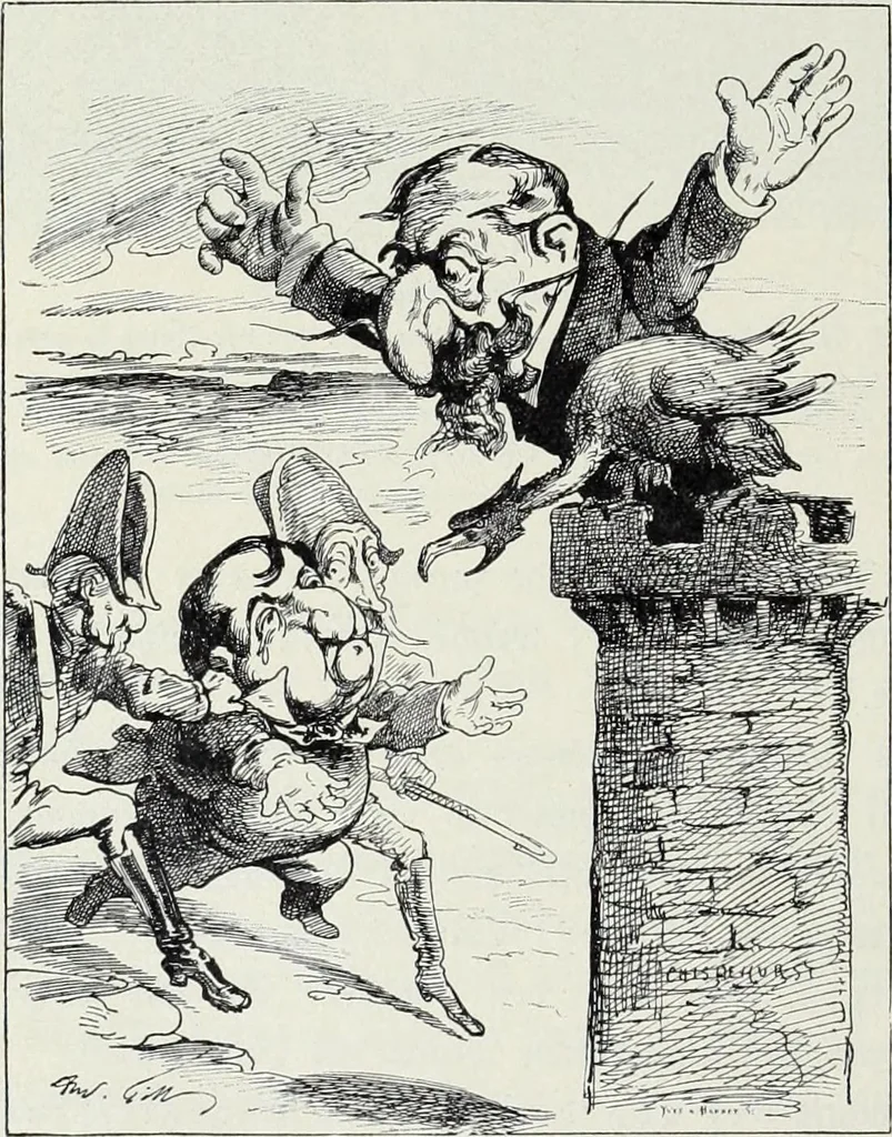 An illustration from Europas Fürsten im Sittenspiegel der Karikatur, mit 468 Textillustrationen und 72 farbigen Kunstblättern nach seltenen und amüsanten Karikaturen, aus allen Ländern und Zeitepochen, 1908, leaf 152