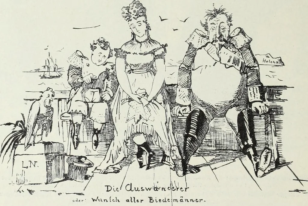 An illustration from Europas Fürsten im Sittenspiegel der Karikatur, mit 468 Textillustrationen und 72 farbigen Kunstblättern nach seltenen und amüsanten Karikaturen, aus allen Ländern und Zeitepochen, 1908, leaf 154