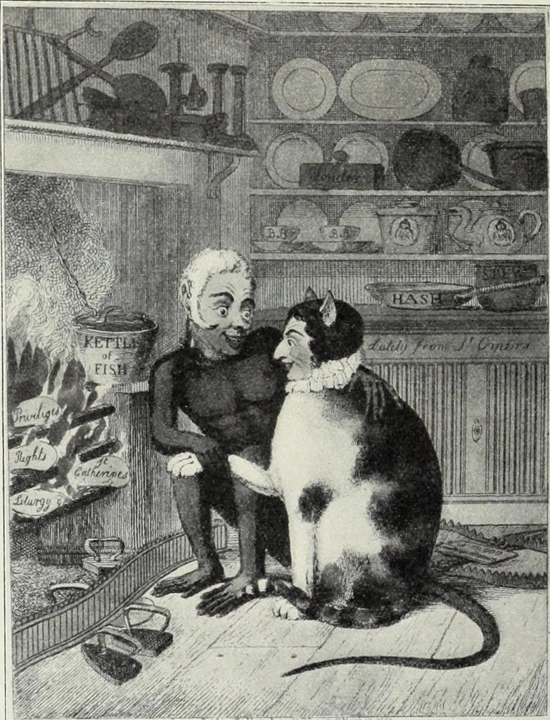 An illustration from Europas Fürsten im Sittenspiegel der Karikatur, mit 468 Textillustrationen und 72 farbigen Kunstblättern nach seltenen und amüsanten Karikaturen, aus allen Ländern und Zeitepochen, 1908, leaf 164