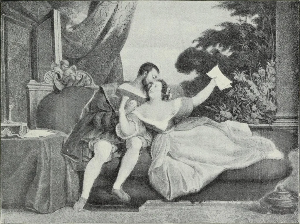 An illustration from Europas Fürsten im Sittenspiegel der Karikatur, mit 468 Textillustrationen und 72 farbigen Kunstblättern nach seltenen und amüsanten Karikaturen, aus allen Ländern und Zeitepochen, 1908, leaf 167