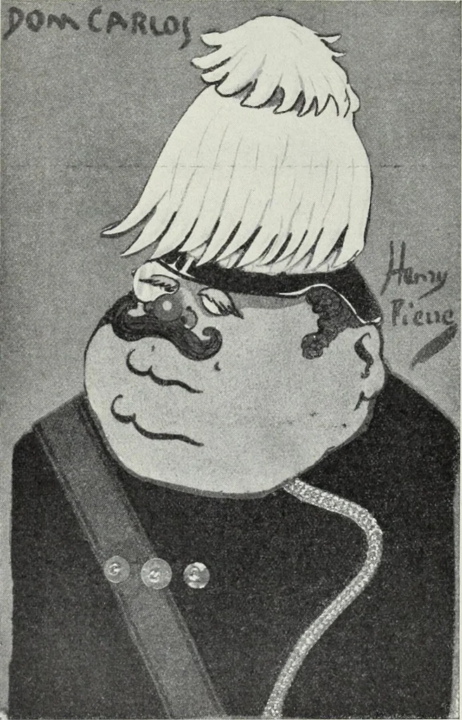 An illustration from Europas Fürsten im Sittenspiegel der Karikatur, mit 468 Textillustrationen und 72 farbigen Kunstblättern nach seltenen und amüsanten Karikaturen, aus allen Ländern und Zeitepochen, 1908, leaf 172