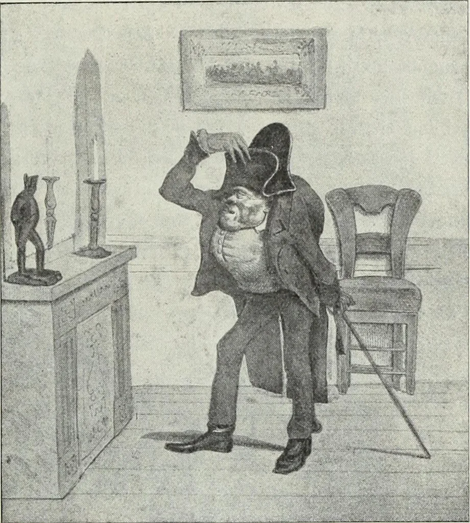 An illustration from Europas Fürsten im Sittenspiegel der Karikatur, mit 468 Textillustrationen und 72 farbigen Kunstblättern nach seltenen und amüsanten Karikaturen, aus allen Ländern und Zeitepochen, 1908, leaf 173