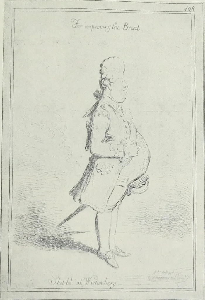 An illustration from Europas Fürsten im Sittenspiegel der Karikatur, mit 468 Textillustrationen und 72 farbigen Kunstblättern nach seltenen und amüsanten Karikaturen, aus allen Ländern und Zeitepochen, 1908, leaf 185