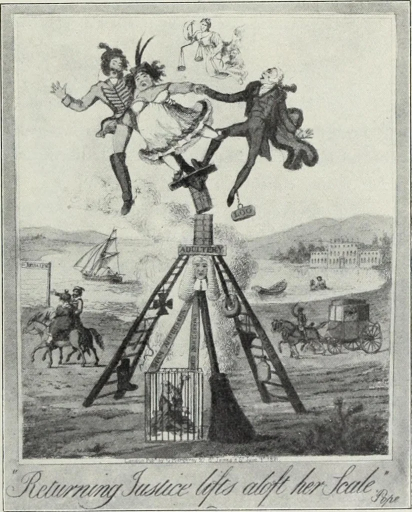 An illustration from Europas Fürsten im Sittenspiegel der Karikatur, mit 468 Textillustrationen und 72 farbigen Kunstblättern nach seltenen und amüsanten Karikaturen, aus allen Ländern und Zeitepochen, 1908, leaf 197