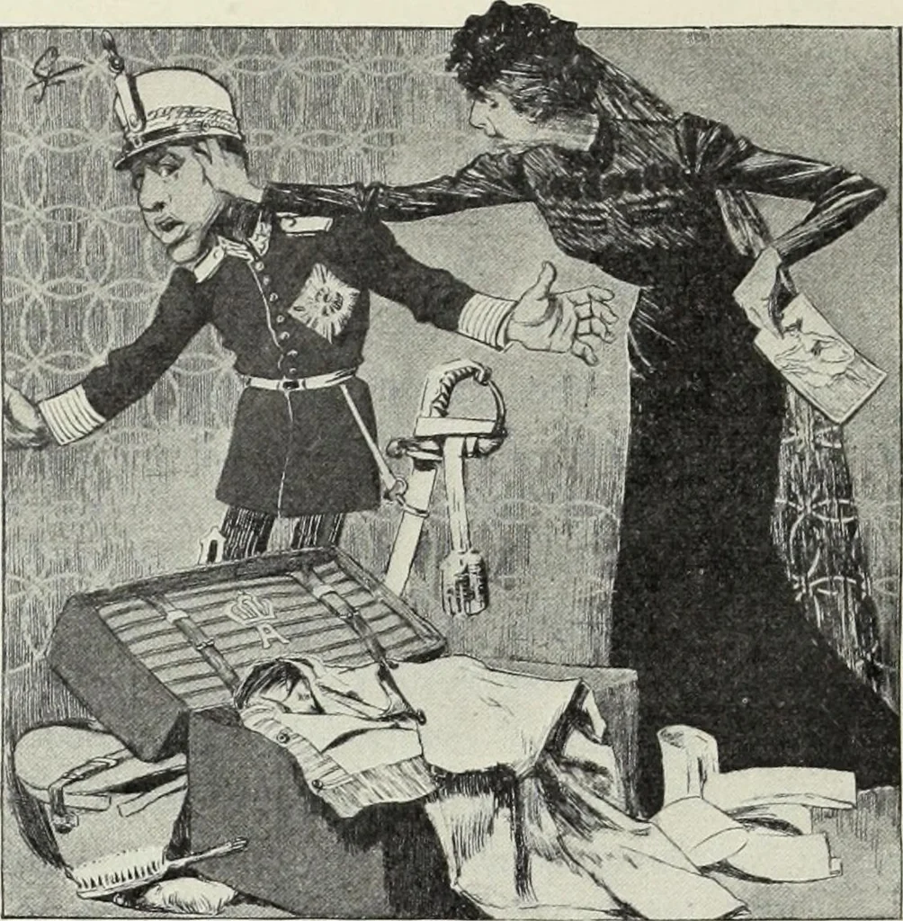 An illustration from Europas Fürsten im Sittenspiegel der Karikatur, mit 468 Textillustrationen und 72 farbigen Kunstblättern nach seltenen und amüsanten Karikaturen, aus allen Ländern und Zeitepochen, 1908, leaf 198