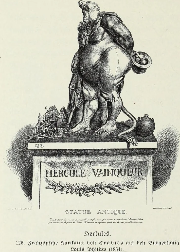 An illustration from Europas Fürsten im Sittenspiegel der Karikatur, mit 468 Textillustrationen und 72 farbigen Kunstblättern nach seltenen und amüsanten Karikaturen, aus allen Ländern und Zeitepochen, 1908, leaf 202