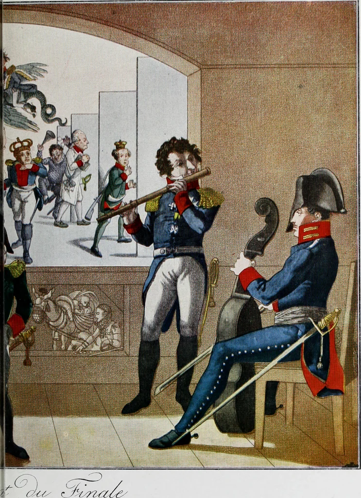 An illustration from Europas Fürsten im Sittenspiegel der Karikatur, mit 468 Textillustrationen und 72 farbigen Kunstblättern nach seltenen und amüsanten Karikaturen, aus allen Ländern und Zeitepochen, 1908, leaf 207