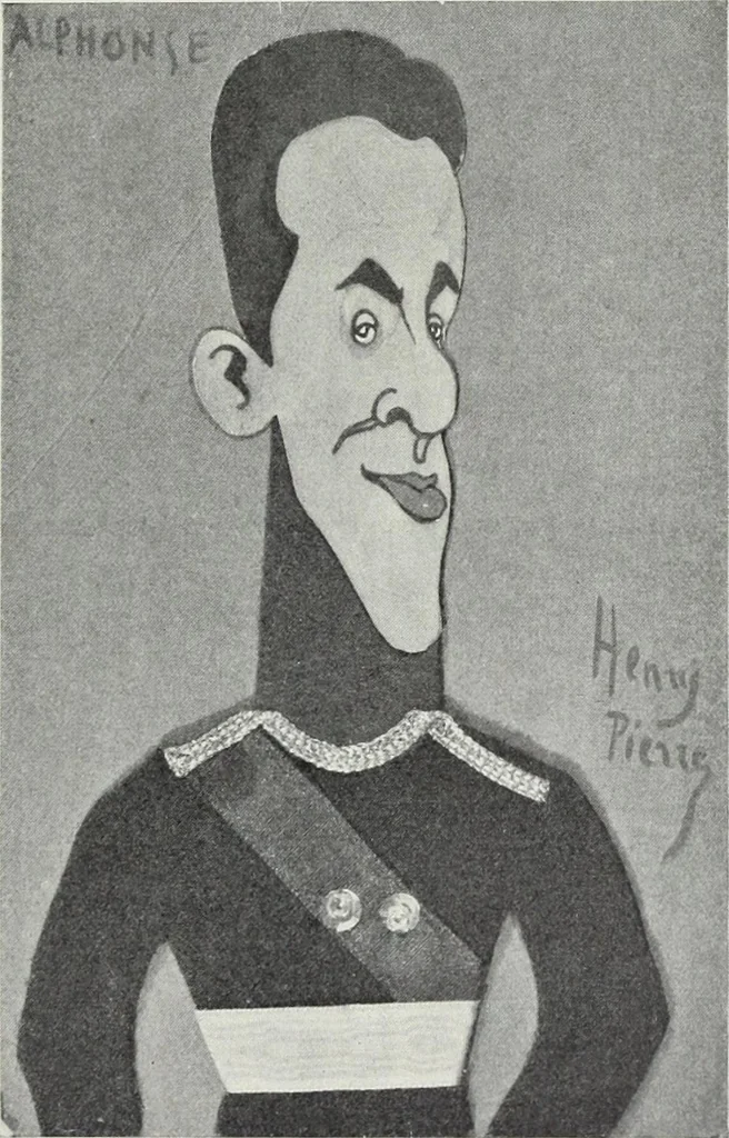 An illustration from Europas Fürsten im Sittenspiegel der Karikatur, mit 468 Textillustrationen und 72 farbigen Kunstblättern nach seltenen und amüsanten Karikaturen, aus allen Ländern und Zeitepochen, 1908, leaf 209