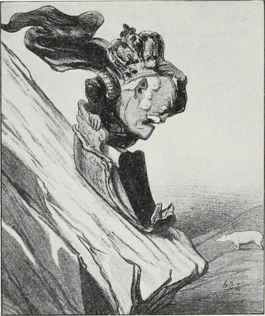 An illustration from Europas Fürsten im Sittenspiegel der Karikatur, mit 468 Textillustrationen und 72 farbigen Kunstblättern nach seltenen und amüsanten Karikaturen, aus allen Ländern und Zeitepochen, 1908, leaf 212
