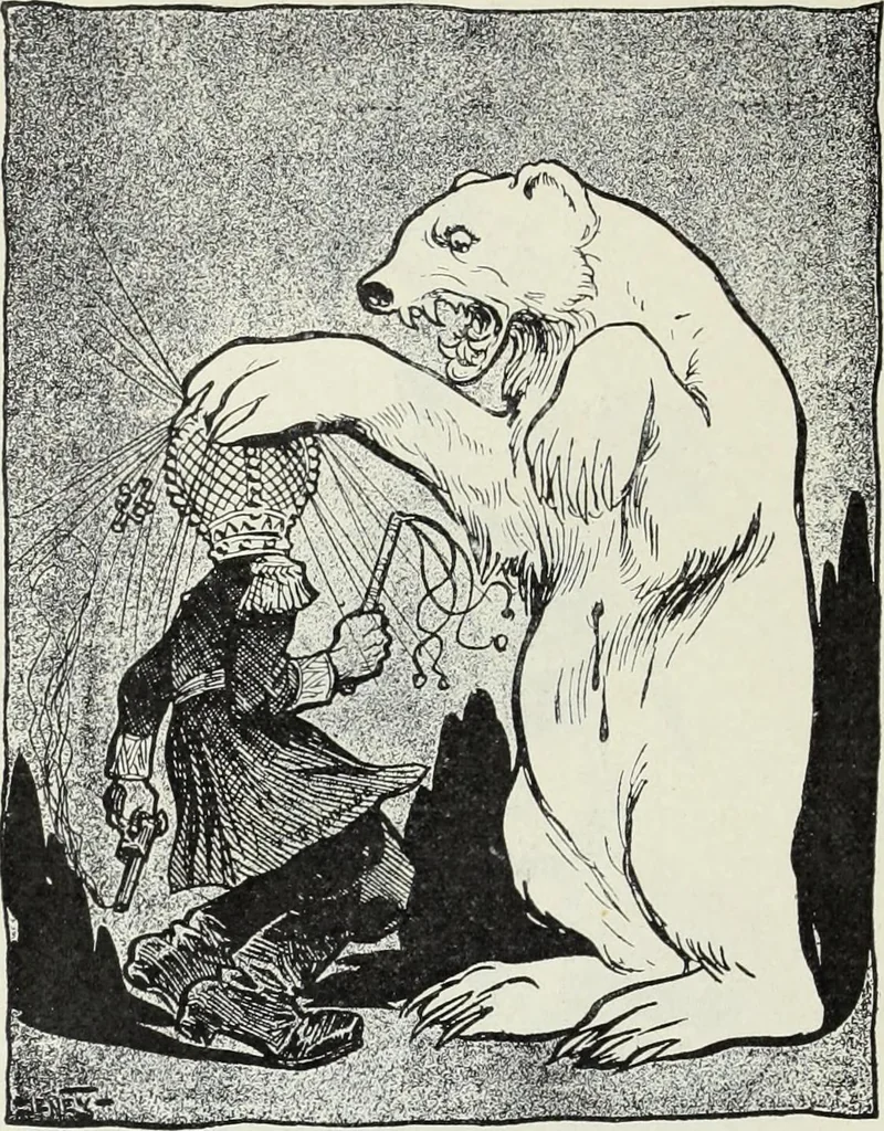 An illustration from Europas Fürsten im Sittenspiegel der Karikatur, mit 468 Textillustrationen und 72 farbigen Kunstblättern nach seltenen und amüsanten Karikaturen, aus allen Ländern und Zeitepochen, 1908, leaf 216