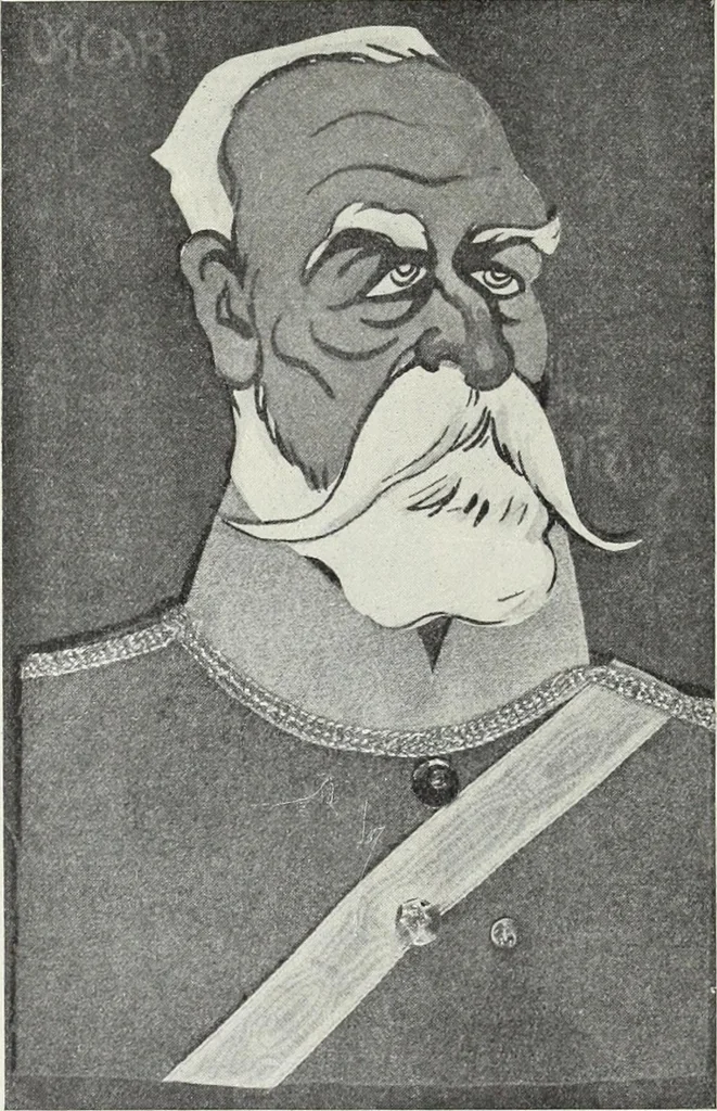 An illustration from Europas Fürsten im Sittenspiegel der Karikatur, mit 468 Textillustrationen und 72 farbigen Kunstblättern nach seltenen und amüsanten Karikaturen, aus allen Ländern und Zeitepochen, 1908, leaf 224