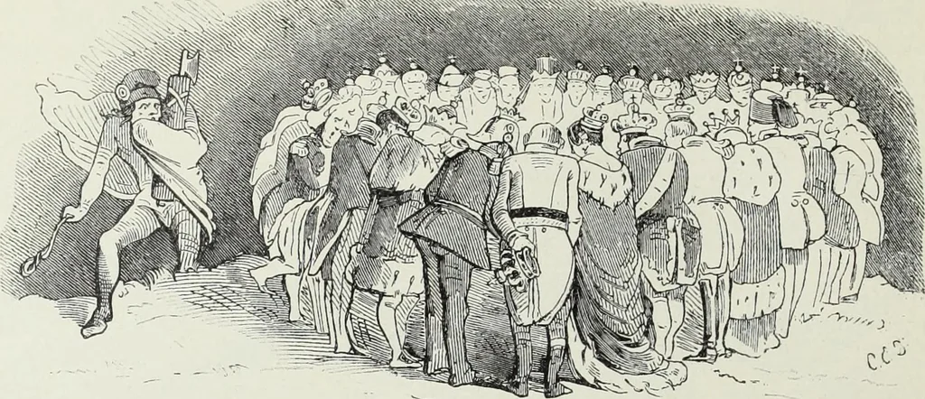 An illustration from Europas Fürsten im Sittenspiegel der Karikatur, mit 468 Textillustrationen und 72 farbigen Kunstblättern nach seltenen und amüsanten Karikaturen, aus allen Ländern und Zeitepochen, 1908, leaf 226