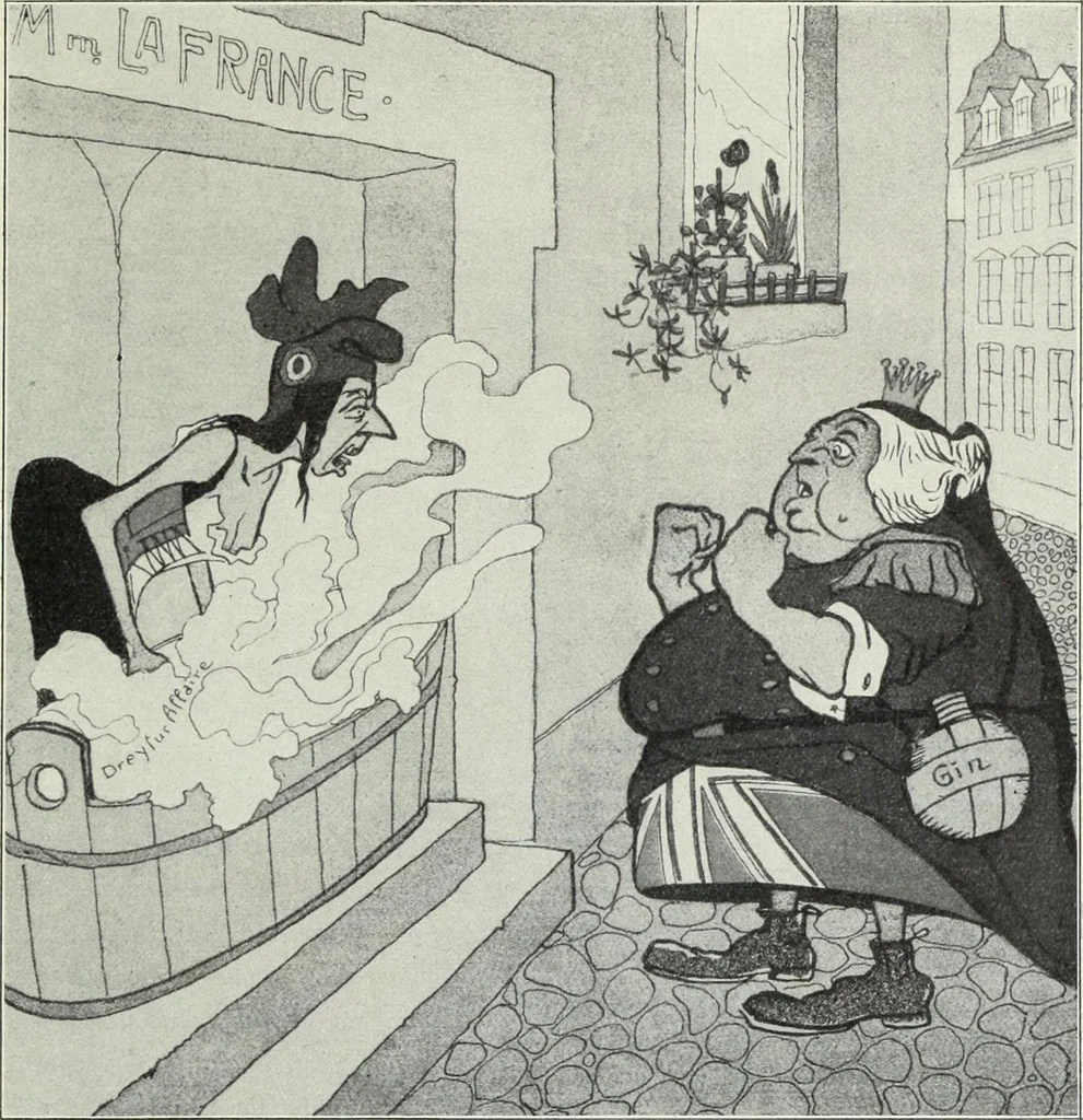 An illustration from Europas Fürsten im Sittenspiegel der Karikatur, mit 468 Textillustrationen und 72 farbigen Kunstblättern nach seltenen und amüsanten Karikaturen, aus allen Ländern und Zeitepochen, 1908, leaf 229