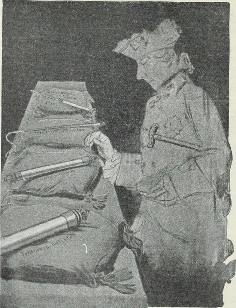 An illustration from Europas Fürsten im Sittenspiegel der Karikatur, mit 468 Textillustrationen und 72 farbigen Kunstblättern nach seltenen und amüsanten Karikaturen, aus allen Ländern und Zeitepochen, 1908, leaf 234