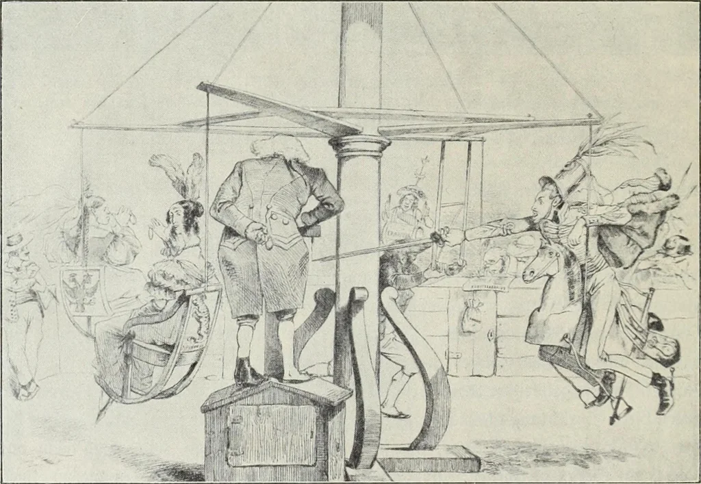 An illustration from Europas Fürsten im Sittenspiegel der Karikatur, mit 468 Textillustrationen und 72 farbigen Kunstblättern nach seltenen und amüsanten Karikaturen, aus allen Ländern und Zeitepochen, 1908, leaf 248