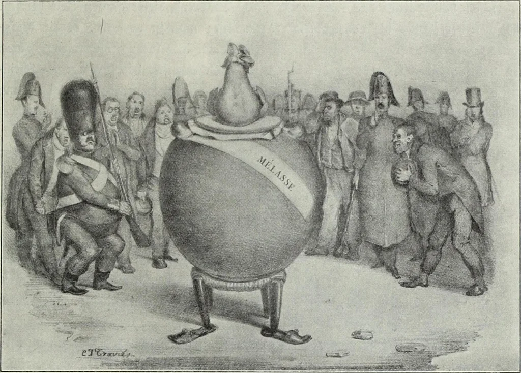 An illustration from Europas Fürsten im Sittenspiegel der Karikatur, mit 468 Textillustrationen und 72 farbigen Kunstblättern nach seltenen und amüsanten Karikaturen, aus allen Ländern und Zeitepochen, 1908, leaf 265