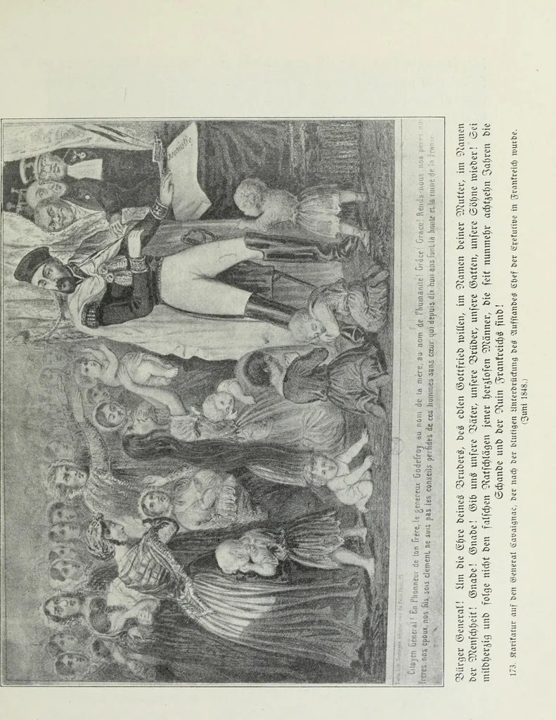 An illustration from Europas Fürsten im Sittenspiegel der Karikatur, mit 468 Textillustrationen und 72 farbigen Kunstblättern nach seltenen und amüsanten Karikaturen, aus allen Ländern und Zeitepochen, 1908, leaf 271