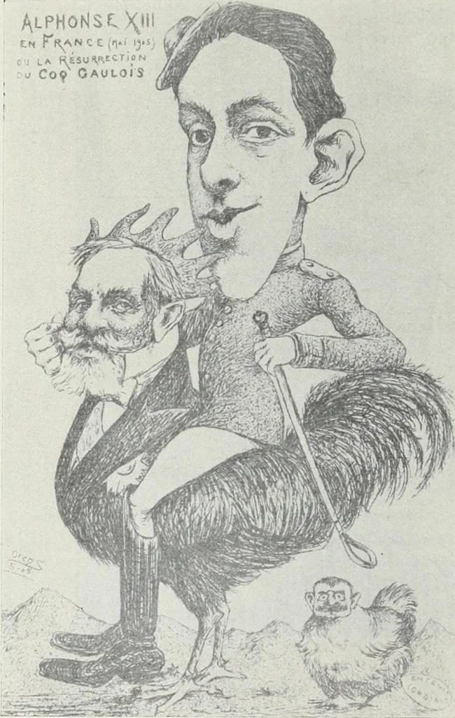 An illustration from Europas Fürsten im Sittenspiegel der Karikatur, mit 468 Textillustrationen und 72 farbigen Kunstblättern nach seltenen und amüsanten Karikaturen, aus allen Ländern und Zeitepochen, 1908, leaf 272