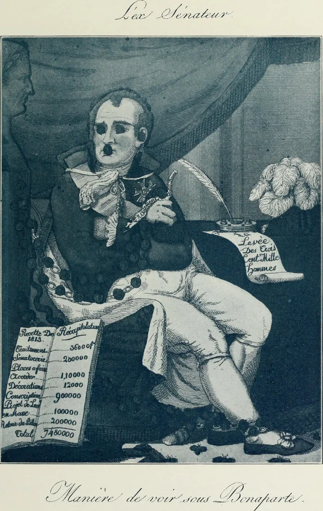 An illustration from Europas Fürsten im Sittenspiegel der Karikatur, mit 468 Textillustrationen und 72 farbigen Kunstblättern nach seltenen und amüsanten Karikaturen, aus allen Ländern und Zeitepochen, 1908, leaf 275