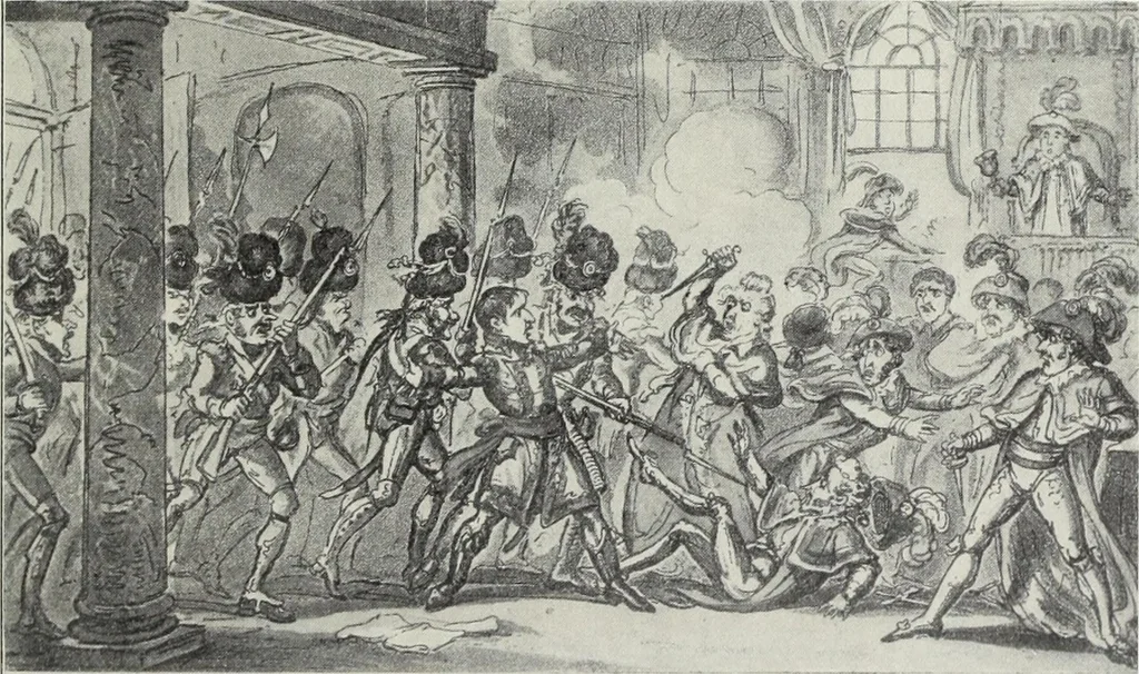An illustration from Europas Fürsten im Sittenspiegel der Karikatur, mit 468 Textillustrationen und 72 farbigen Kunstblättern nach seltenen und amüsanten Karikaturen, aus allen Ländern und Zeitepochen, 1908, leaf 279