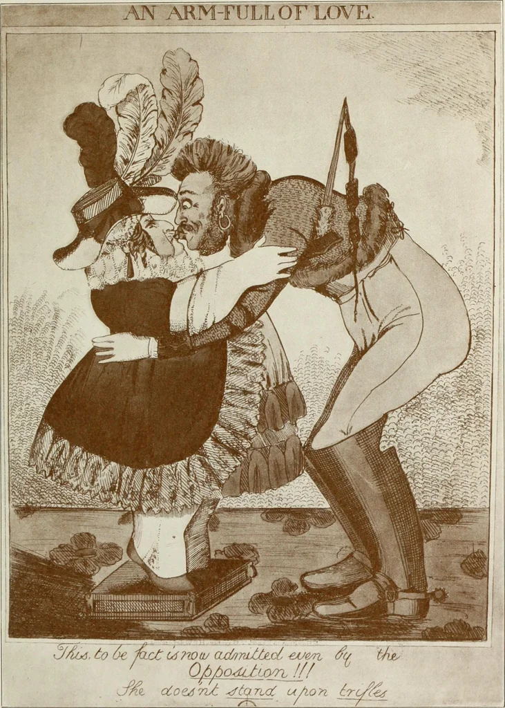An illustration from Europas Fürsten im Sittenspiegel der Karikatur, mit 468 Textillustrationen und 72 farbigen Kunstblättern nach seltenen und amüsanten Karikaturen, aus allen Ländern und Zeitepochen, 1908, leaf 281